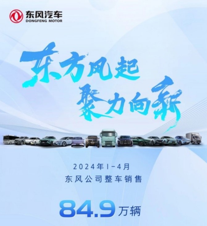 东风汽车前四月销售额同比增长24%