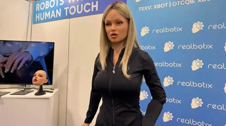 Pictured: Realbotix simulated humanoid robot